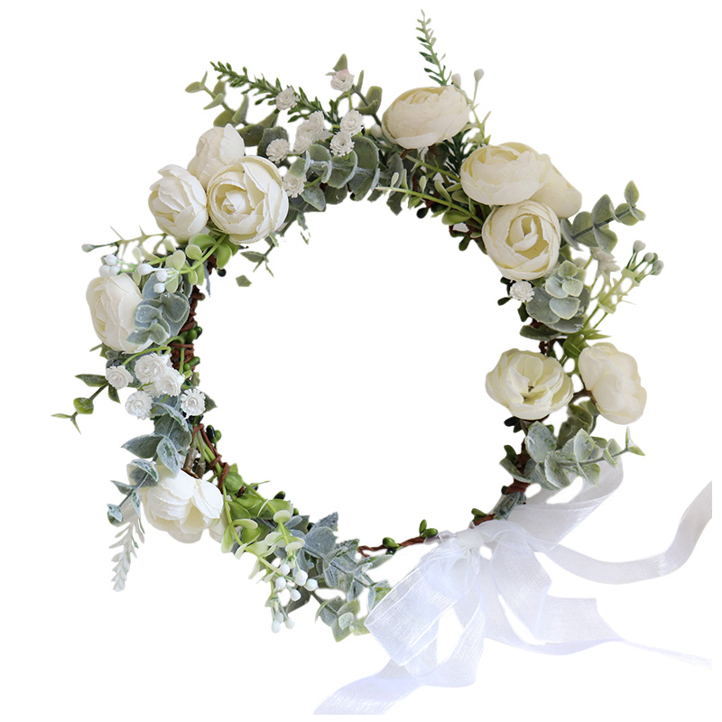 Wedding Arch Flower - Couronne de fleurs de camélia, bandeau