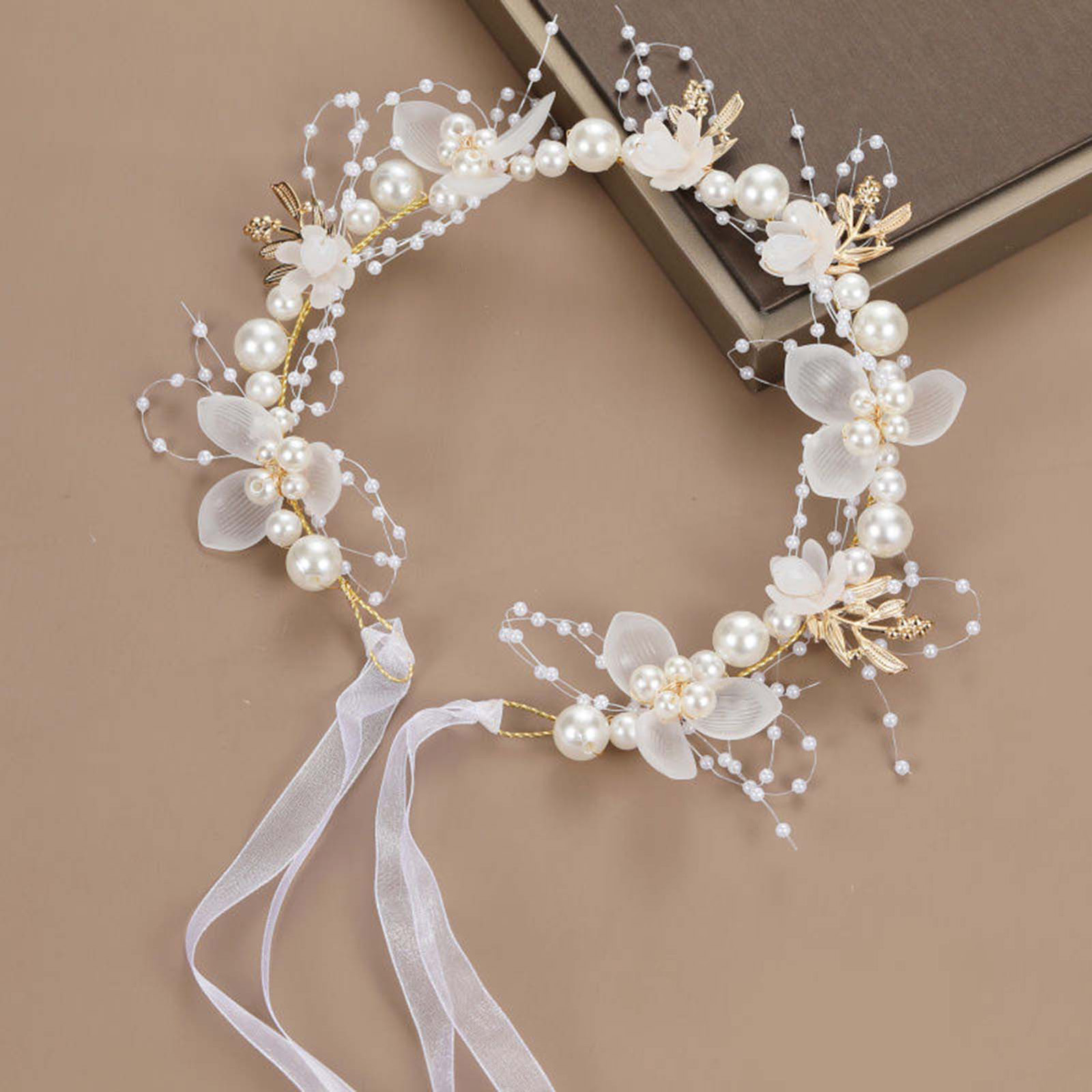 Wedding Arch Flower - Serre-tête de mariée en perles et
