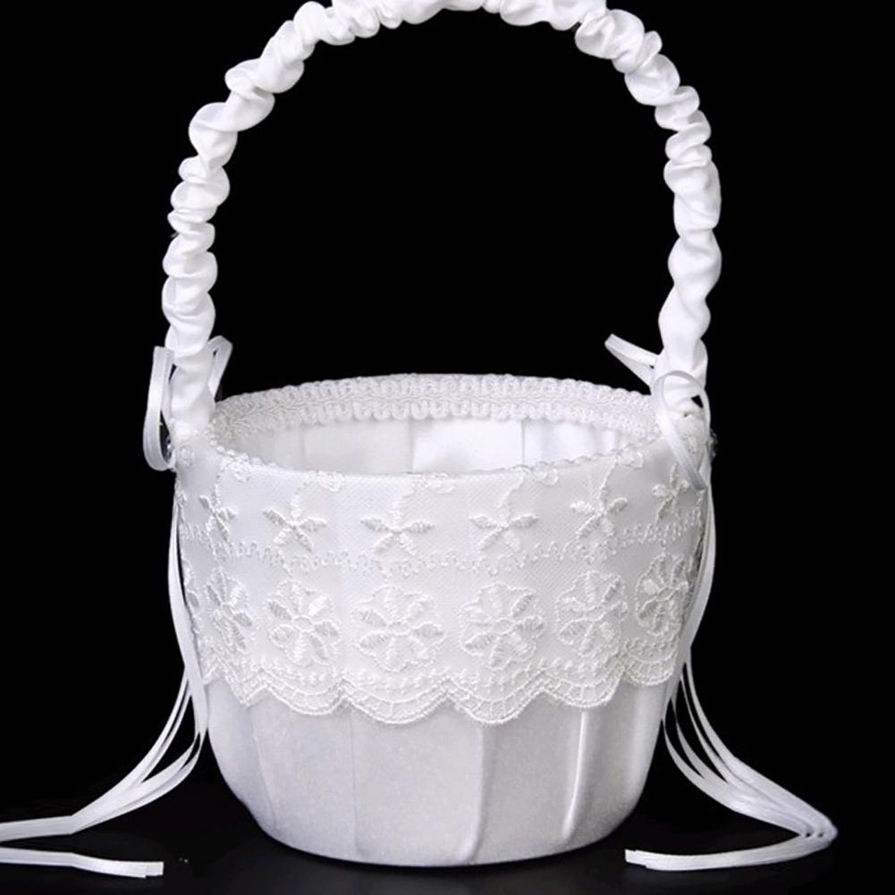 Flower Girl Basket - Panier à fleurs romantique avec perles
