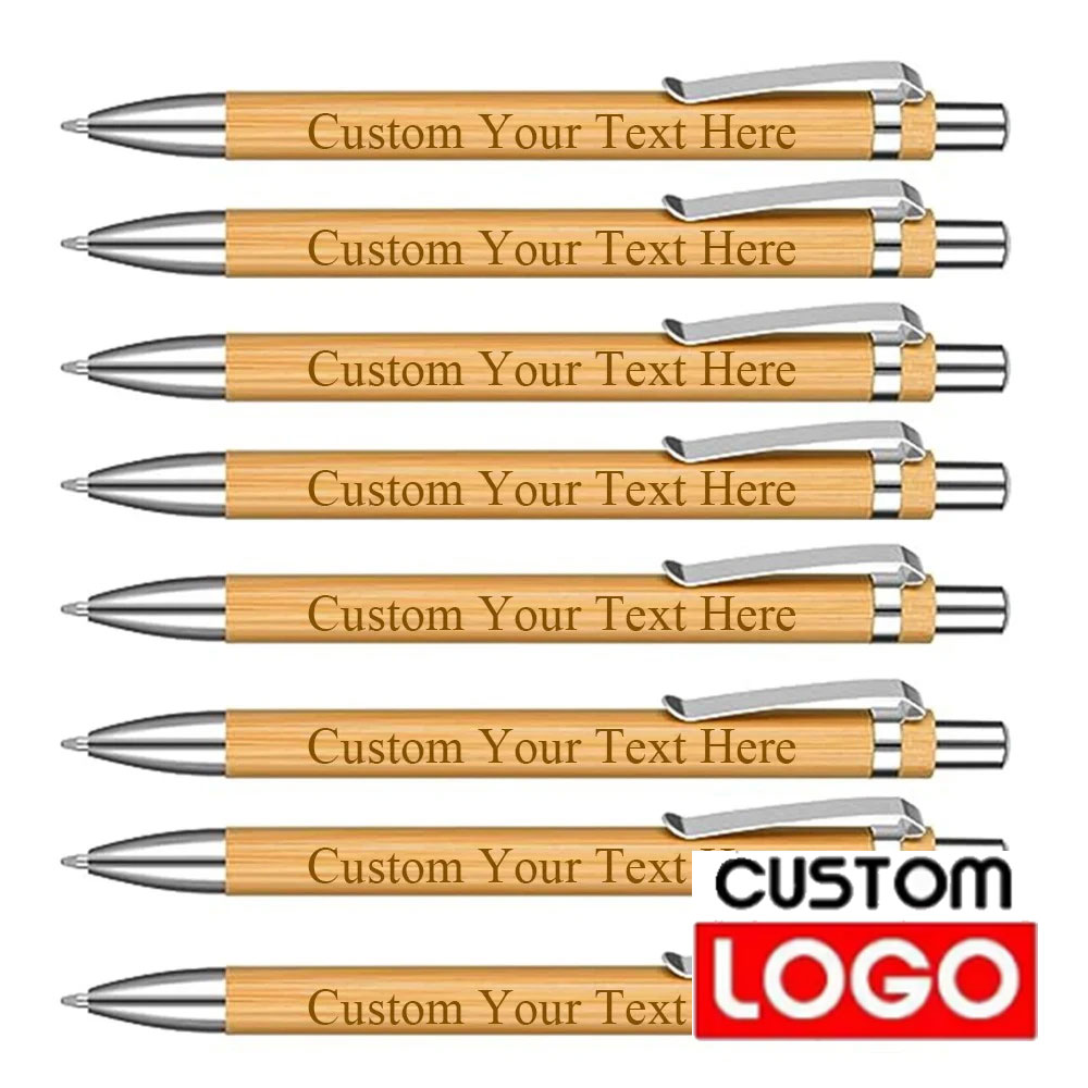 Wedding Supply List - Stylos à bille en bambou personnalisés