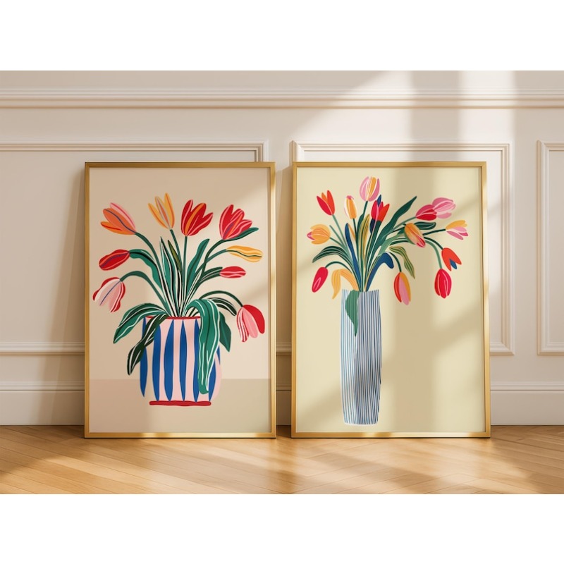 Flower Girl Basket - 2 tableaux sur toile de fleurs