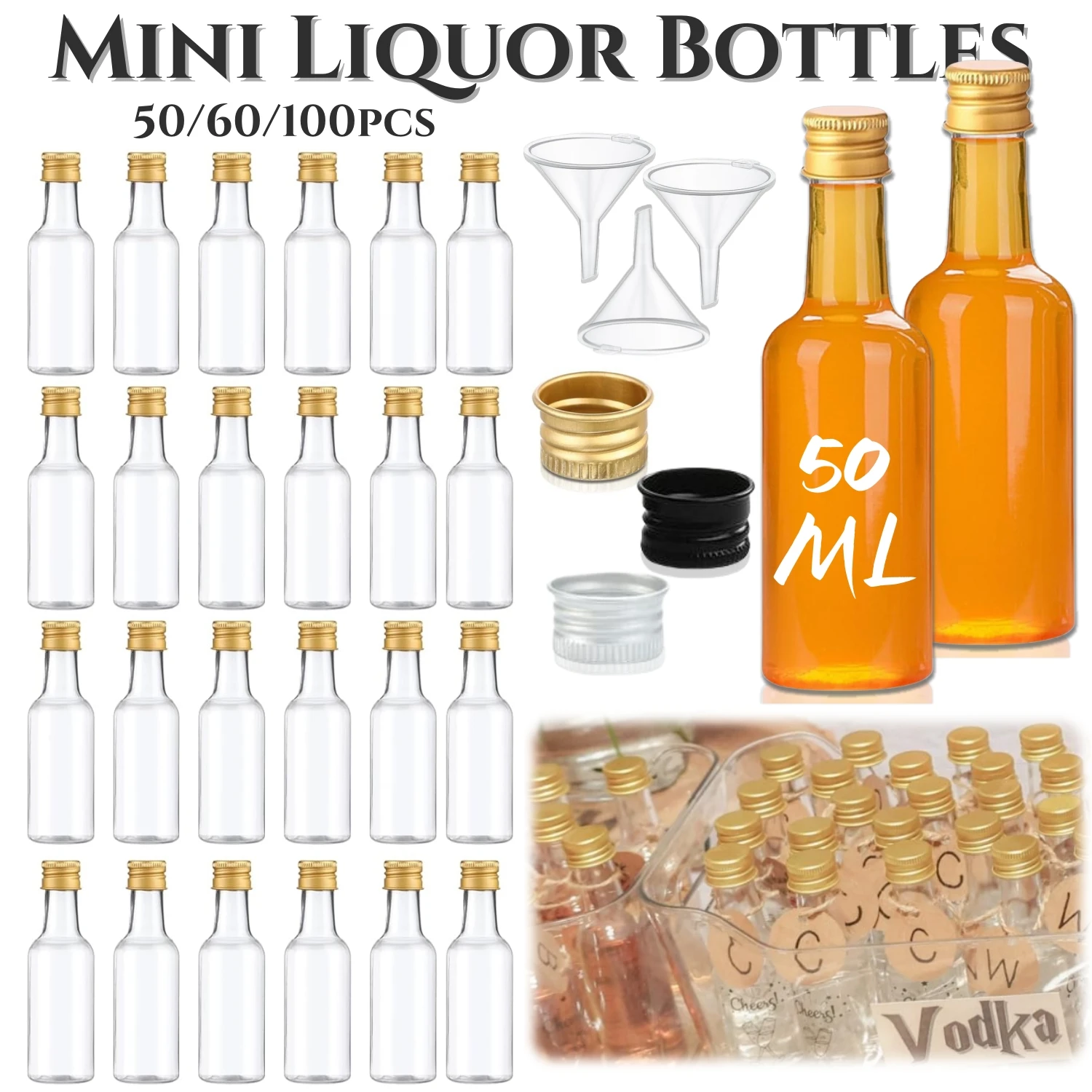 50-100 pièces, mini bouteilles - Wedding Alcohol Supply avis et prix