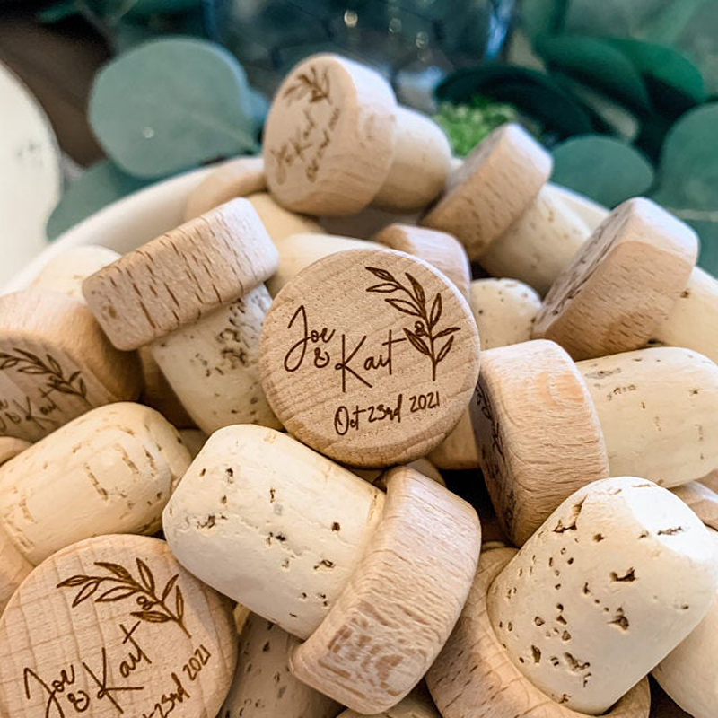 Bouchon de vin en bois personn - Wedding Supply List avis et prix