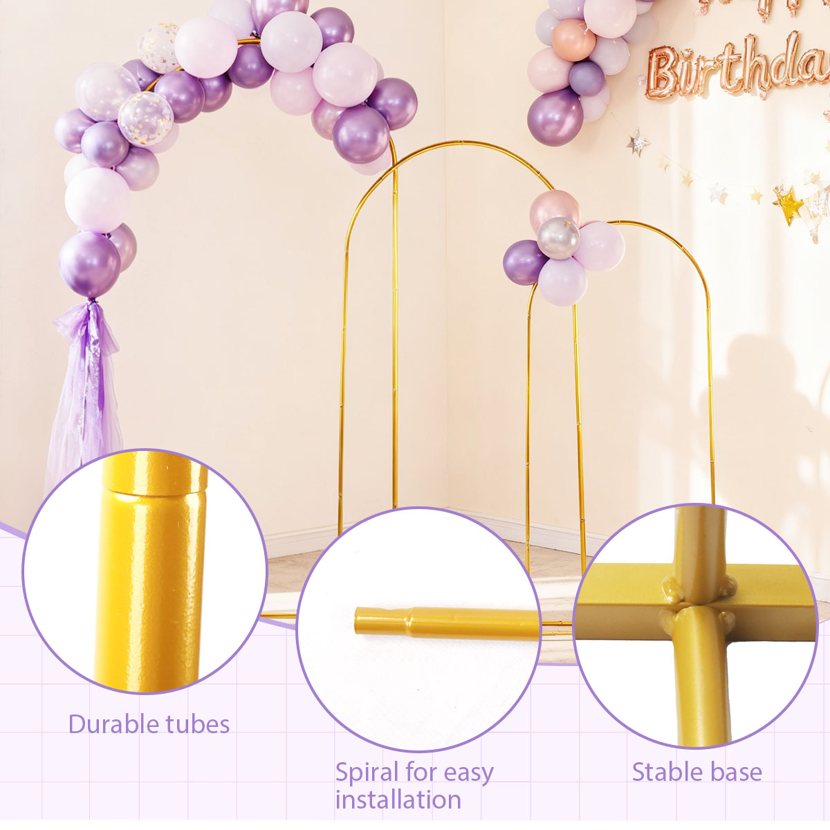 Kits d'arc en métal doré, supp - Wedding Balloon Arch avis et prix